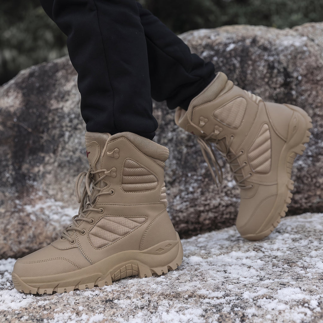 Men's Combat Comfortable Winter Boots, Tactical Military Mid Calf