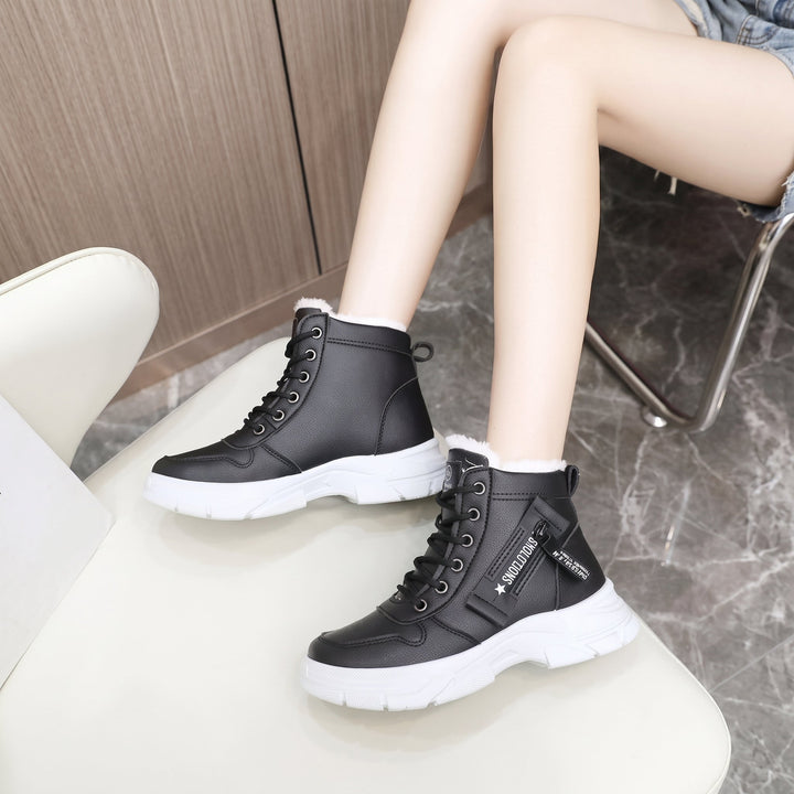 Women's Snow Comfortable Winter Boots, Ankle Lace Fur Fuzzy