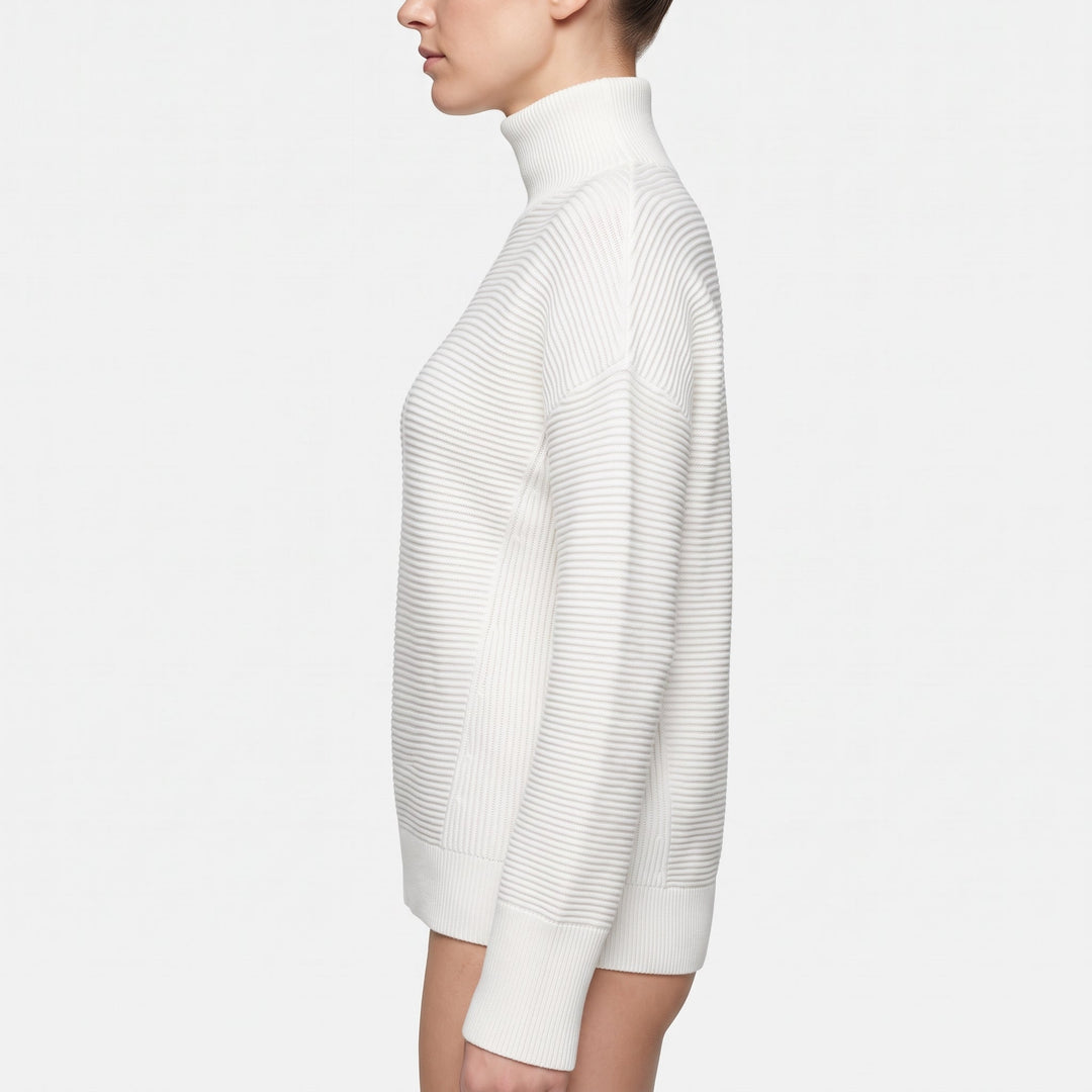 Women's Quarter Zip Sweater, Oversized Ribbed Knit Pullover