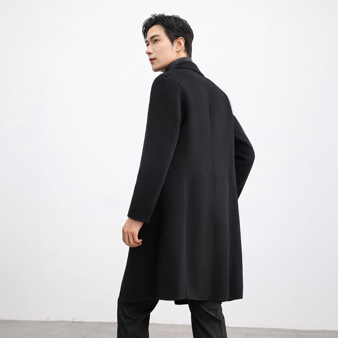 Men's Double Breasted Winter Peacoat, Notch Lapel Tailored