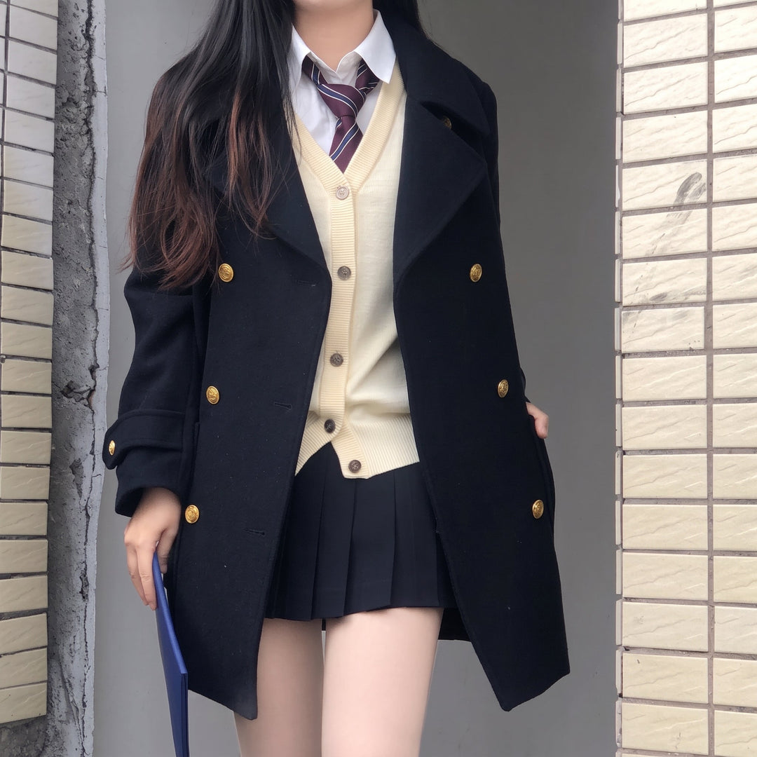 Women's Double Breasted Winter Peacoat, Oversized Mid Length