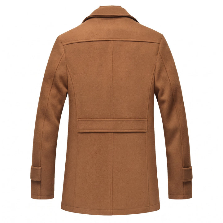 Men's Slim Fit Winter Peacoat, High Neck Single Breasted Zipper