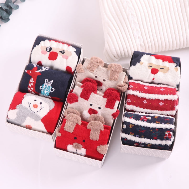 Holiday Fuzzy Christmas Socks 3 Pack, Unisex Festive As Gifts
