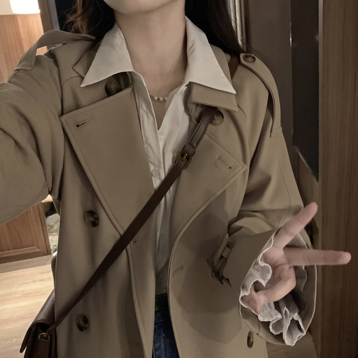 Women's Long Winter Trench Coat, Oversized Double Breasted