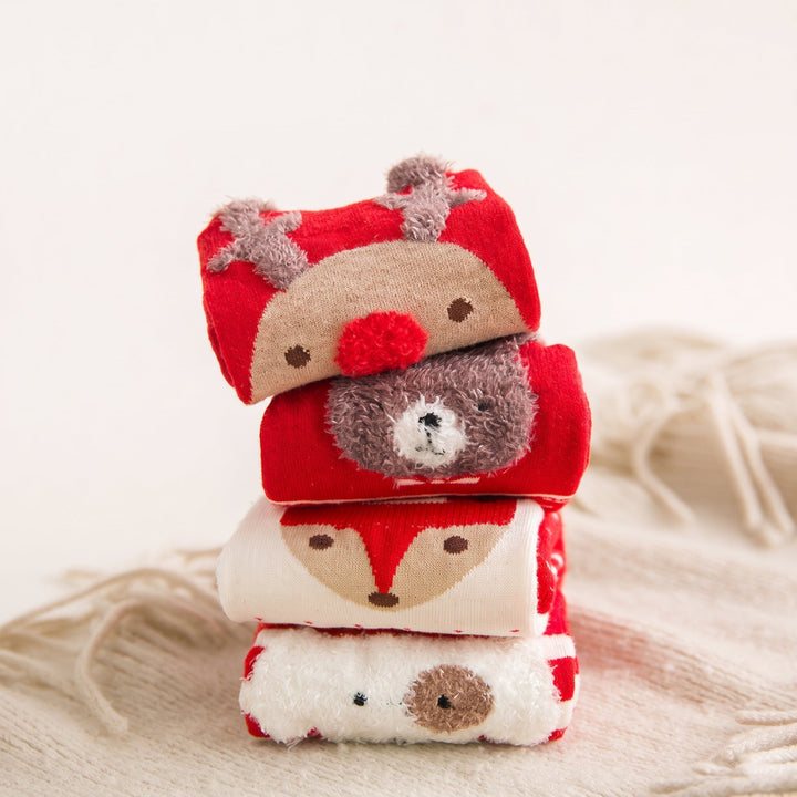 Holiday Fun Christmas Socks 4 Pack, Unisex Festive Themed