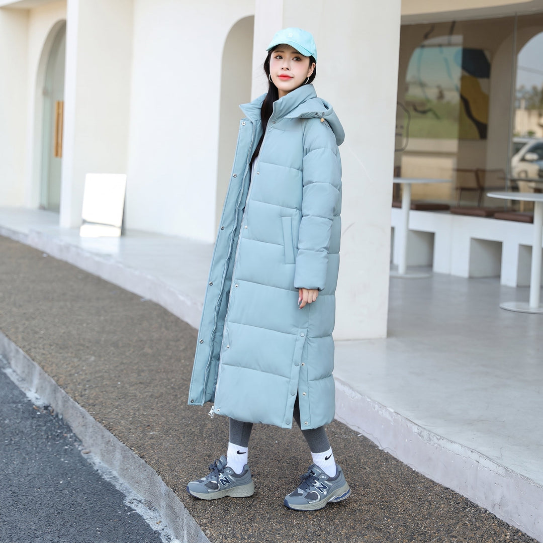 Women's Long Winter Puffer Jacket, Padded Quilted Bubble Hooded