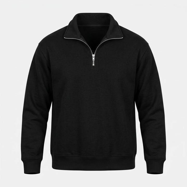 Men's Quarter Zip Sweater, Relaxed Mock Neck Pullover