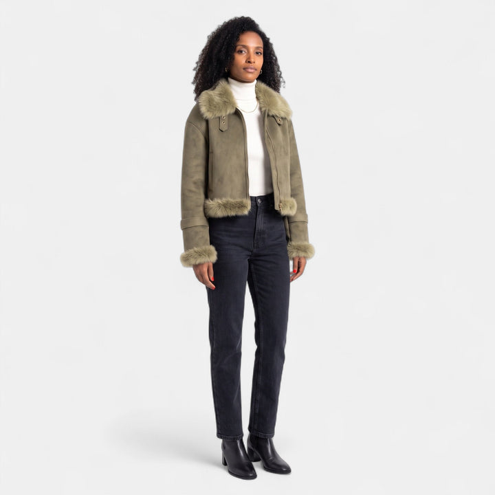 Women's Short Oversized Puffer Jacket, Zip Up Relaxed Fit