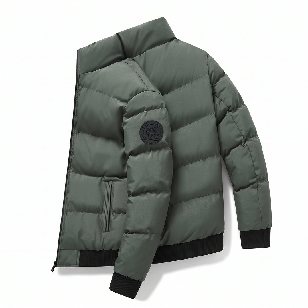 Men's Puffer Jacket, Long Padded Oversized Quilted