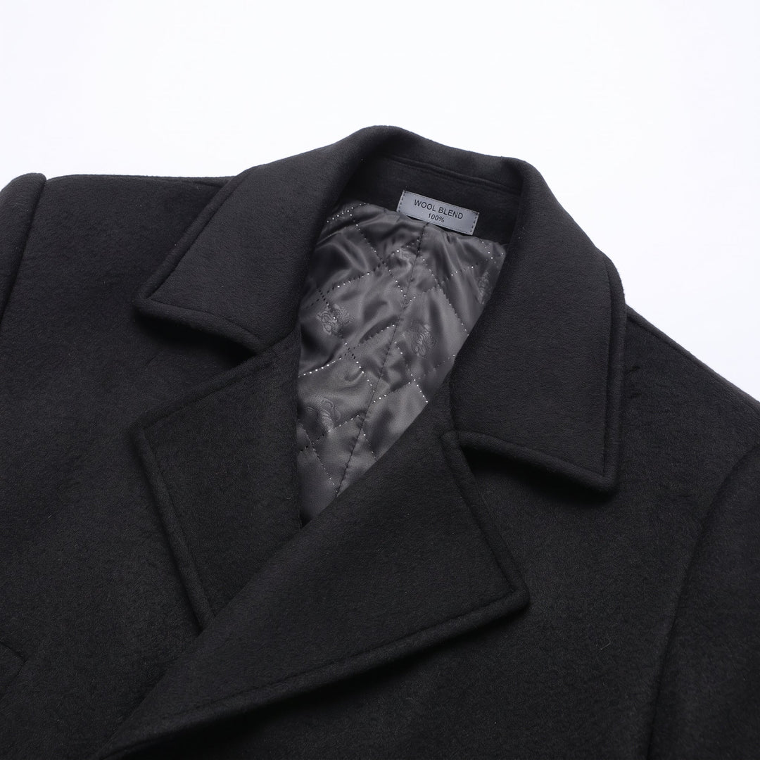 Men's Long Winter Trench Coat, Lined Tailored Double Breasted