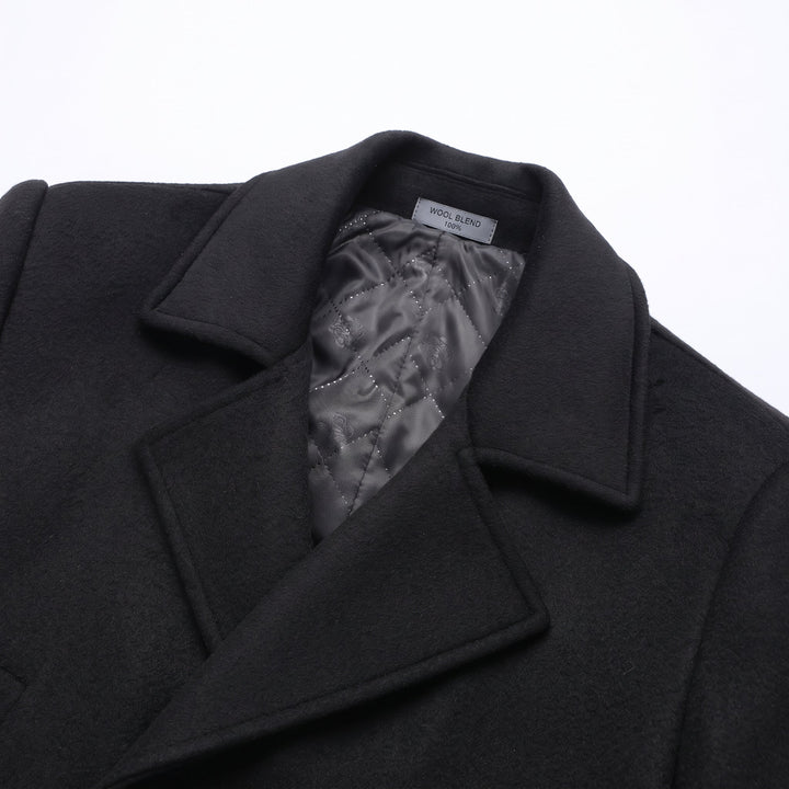 Men's Long Winter Trench Coat, Lined Tailored Double Breasted