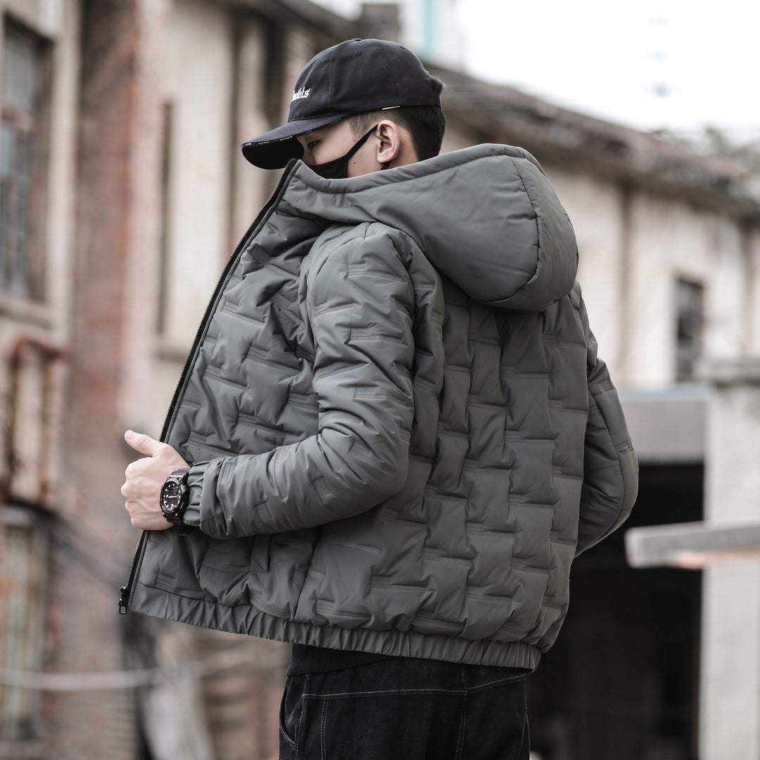 Men's Puffer Jacket, Long Hooded Padded Relaxed Fit