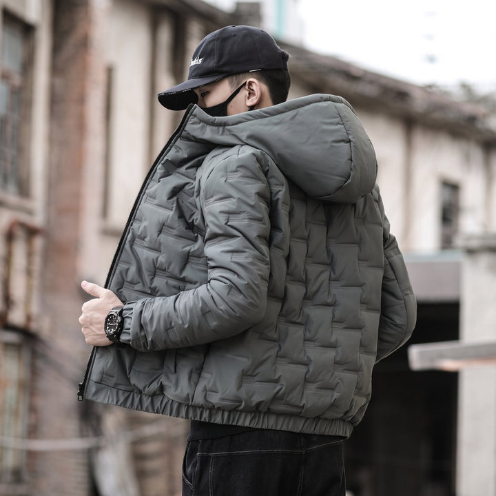 Men's Puffer Jacket, Long Hooded Padded Relaxed Fit