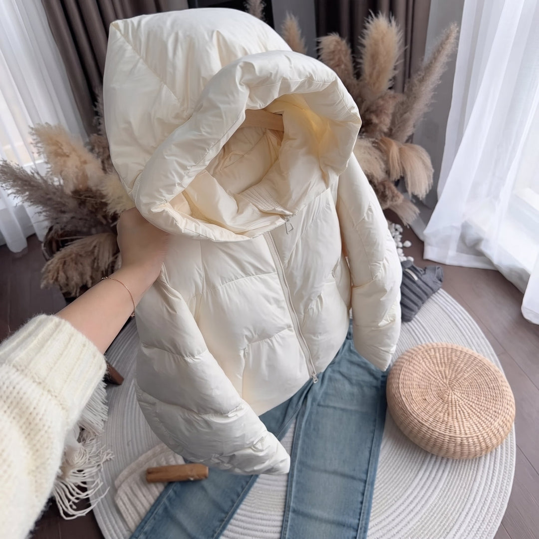 Women's Cropped Winter Puffer Jacket, Padded Quilted Bubble
