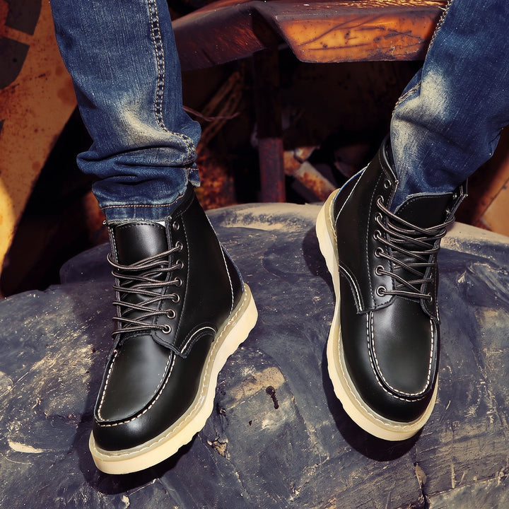 Men's Work Comfortable Orthopedic Winter Boots, Ankle Wedge Sole