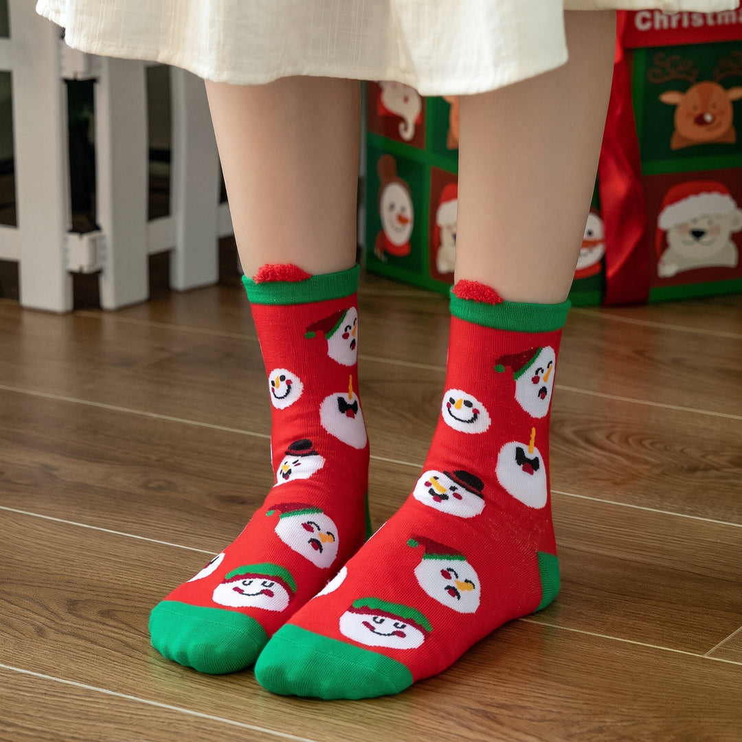 Holiday Fun Christmas Socks 5 Pack, Unisex Festive Santa Claus Tree