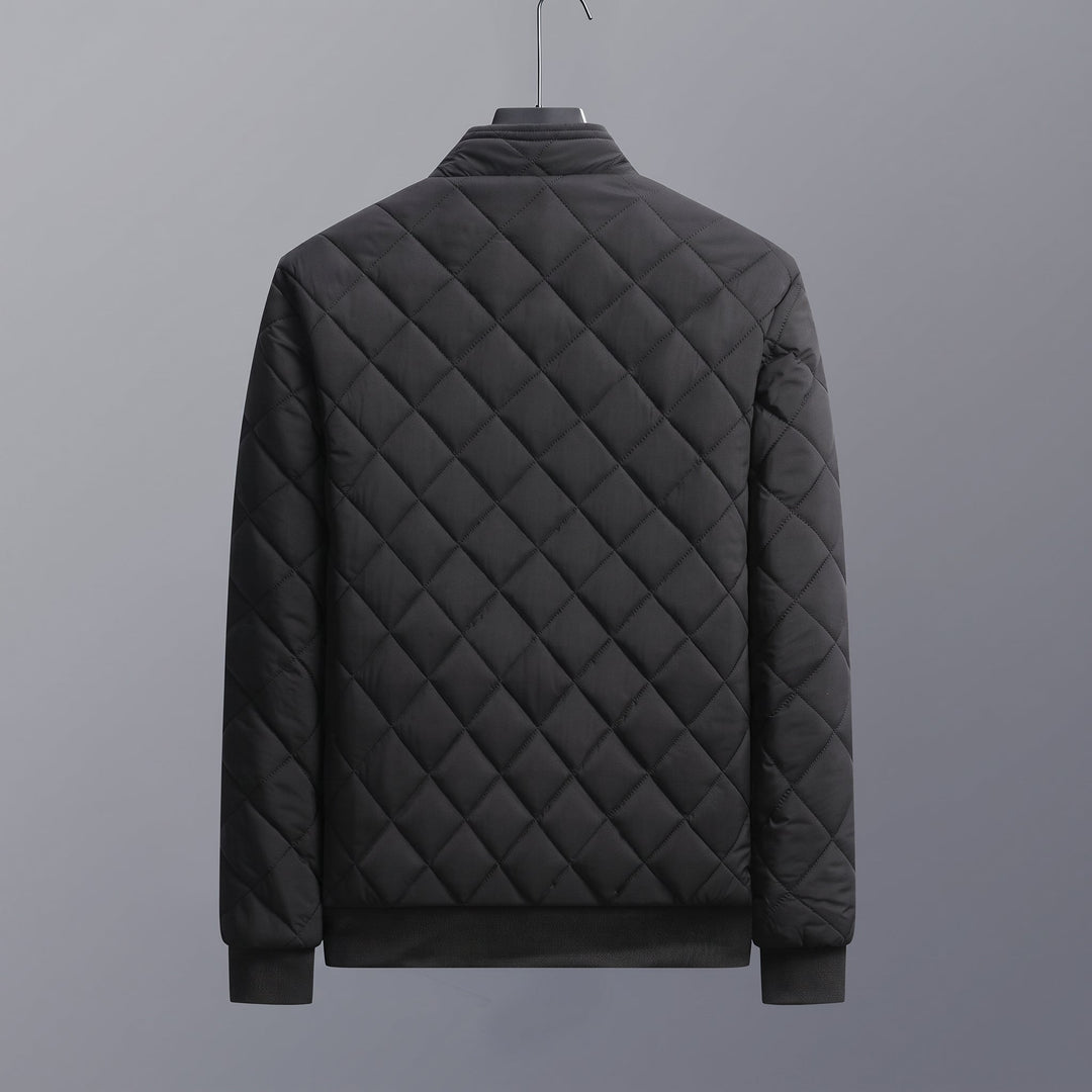 Men's Puffer Jacket, Long Quilted Oversized Stand Collar