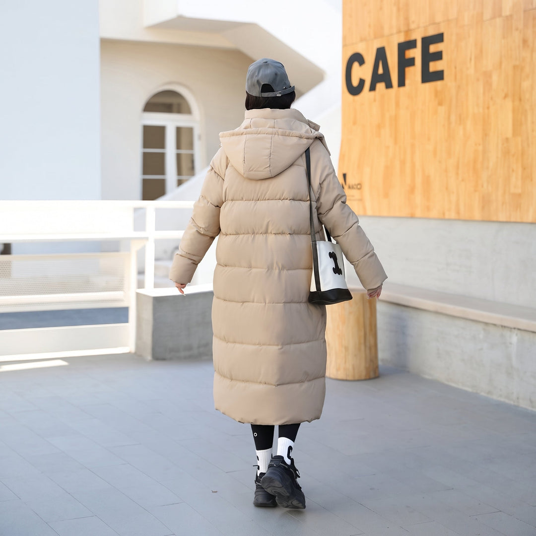 Women's Long Winter Puffer Jacket, Padded Quilted Bubble Hooded
