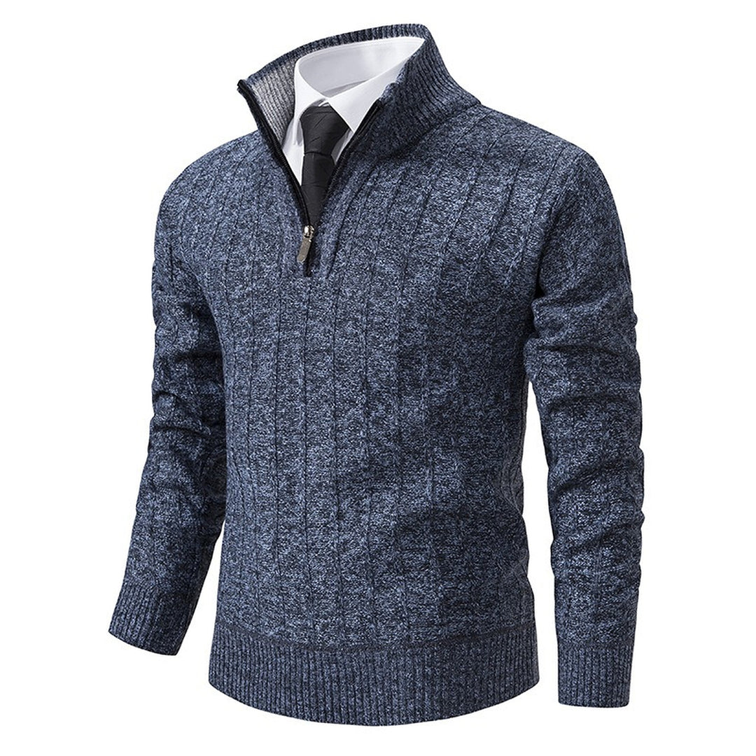 Men's Quarter Zip Sweater, Cable Knit Relaxed Fit Pullover