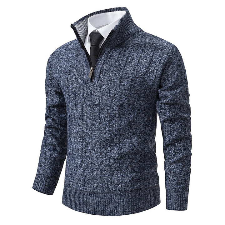 Men's Quarter Zip Sweater, Cable Knit Relaxed Fit Pullover