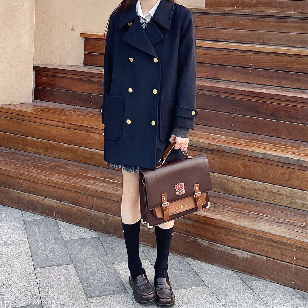Women's Double Breasted Winter Peacoat, Oversized Mid Length