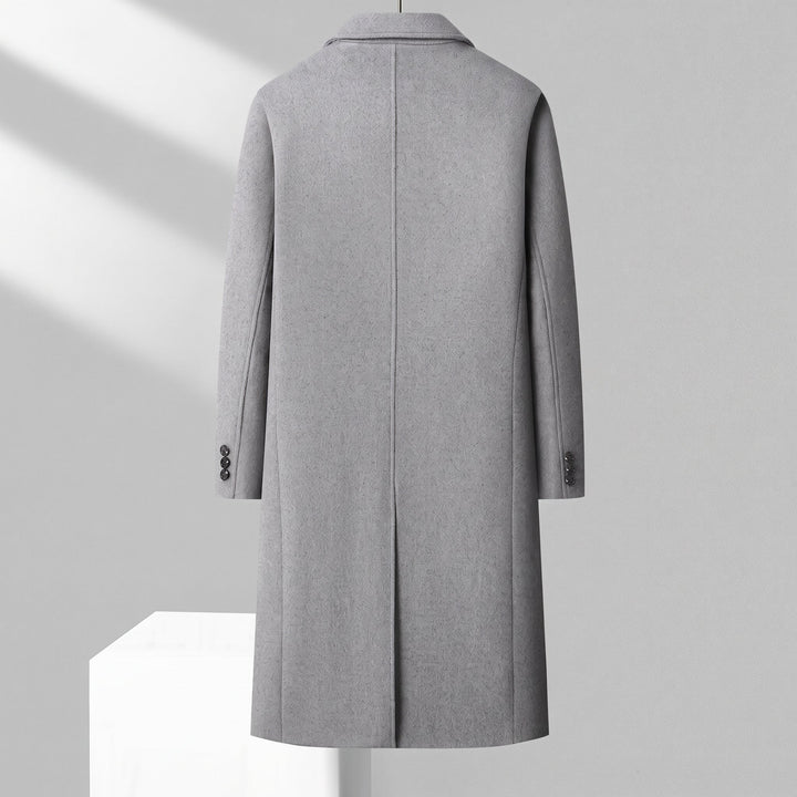 Men's Long Winter Trench Coat, Double Breasted Tailored