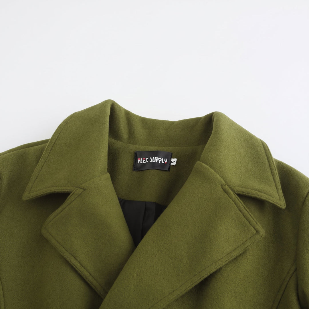 Men's Double Breasted Winter Peacoat, Mid Length Tailored