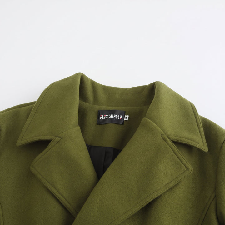 Men's Double Breasted Winter Peacoat, Mid Length Tailored