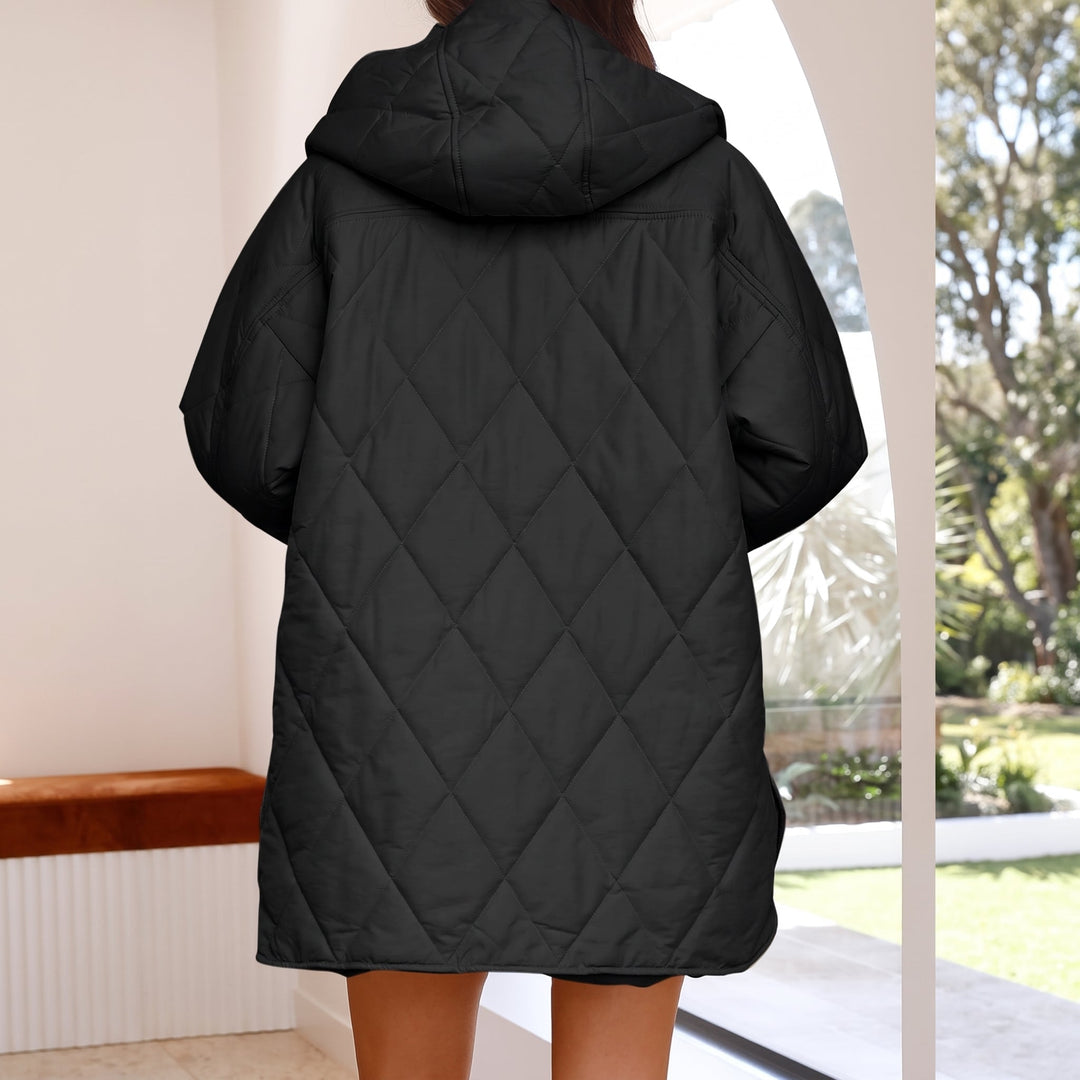 Women's Lightweight Winter Puffer Jacket, Padded Quilted Hooded