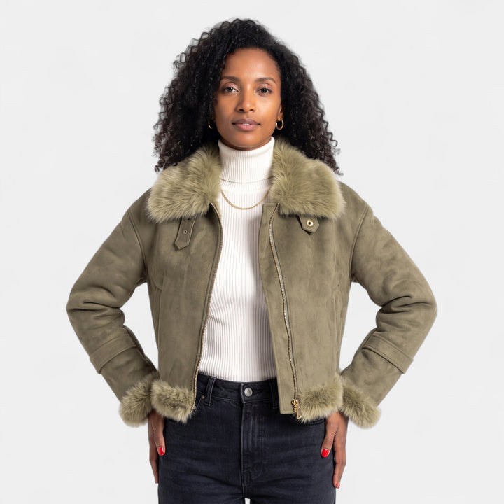 Women's Short Oversized Puffer Jacket, Zip Up Relaxed Fit