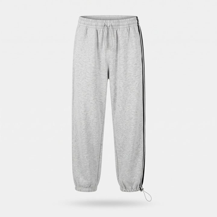 Women's Baggy Wide Leg Sweatpants, Script Side Print Toggle Hem