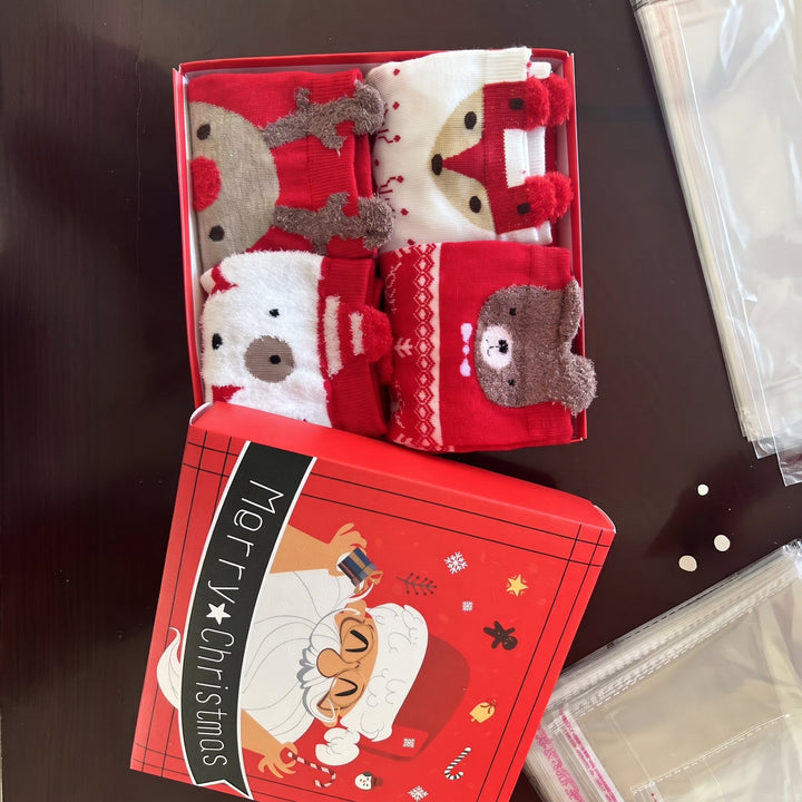 Holiday Fun Christmas Socks 4 Pack, Unisex Festive Santa Claus Nice