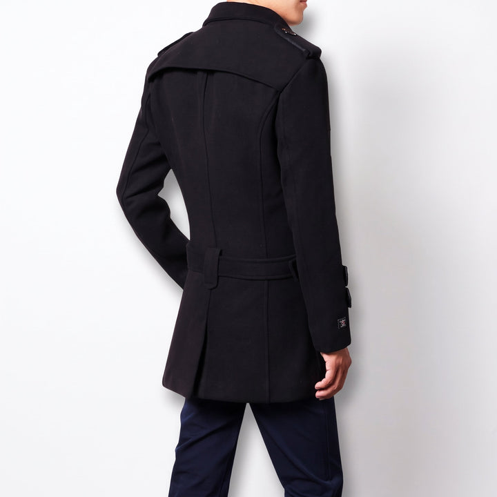 Men's Slim Fit Winter Peacoat, Mid Length Tailored