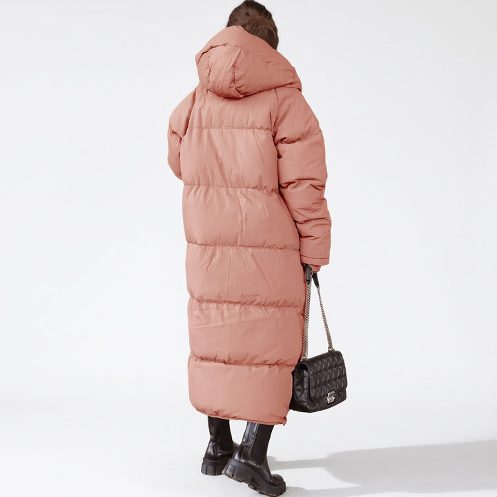 Women's Long Winter Puffer Jacket, Bubble Hooded Padded Quilted