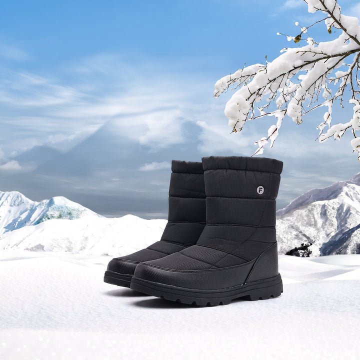 Men's Snow Comfortable Orthopedic Winter Boots, Zip Up Mid Calf