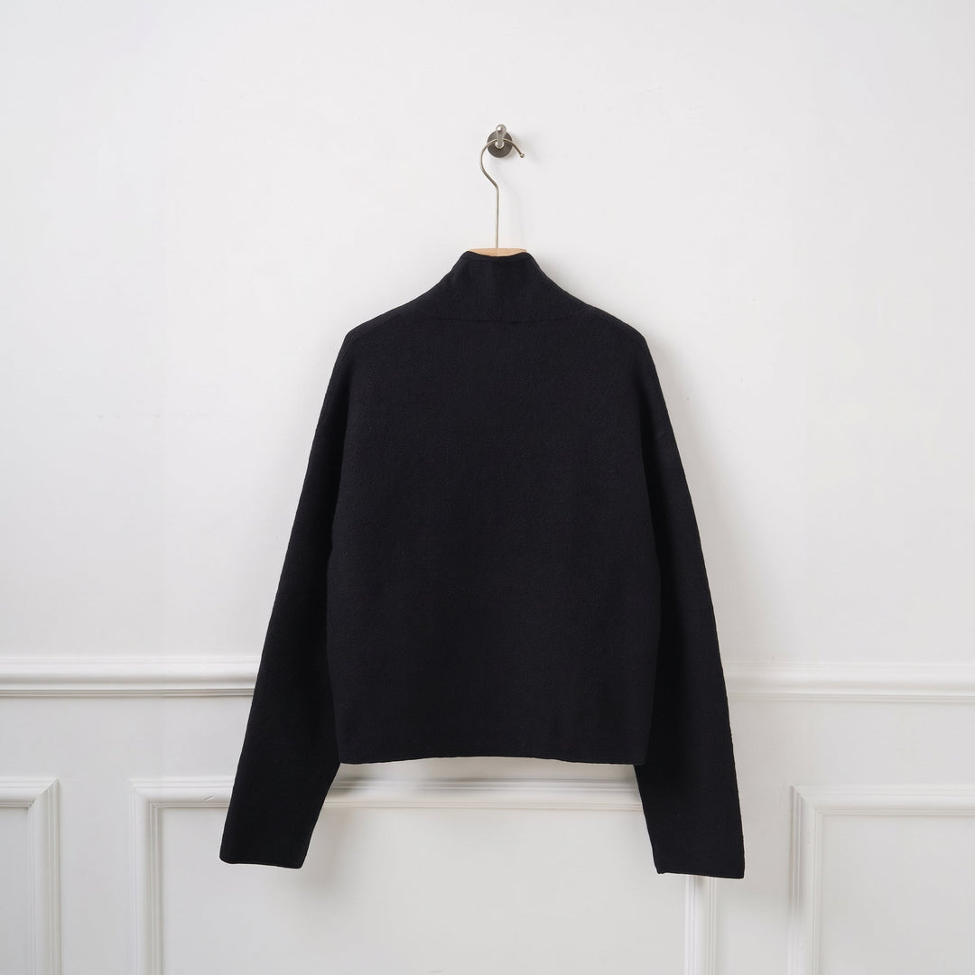 Women's Short Double Breasted Peacoat, Oversized Collarless