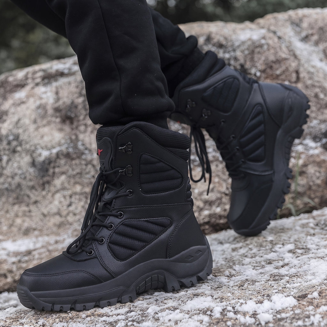 Men's Combat Comfortable Winter Boots, Tactical Military Mid Calf