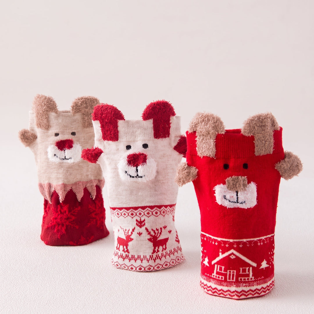 Holiday Fuzzy Christmas Socks 3 Pack, Unisex Festive As Gifts