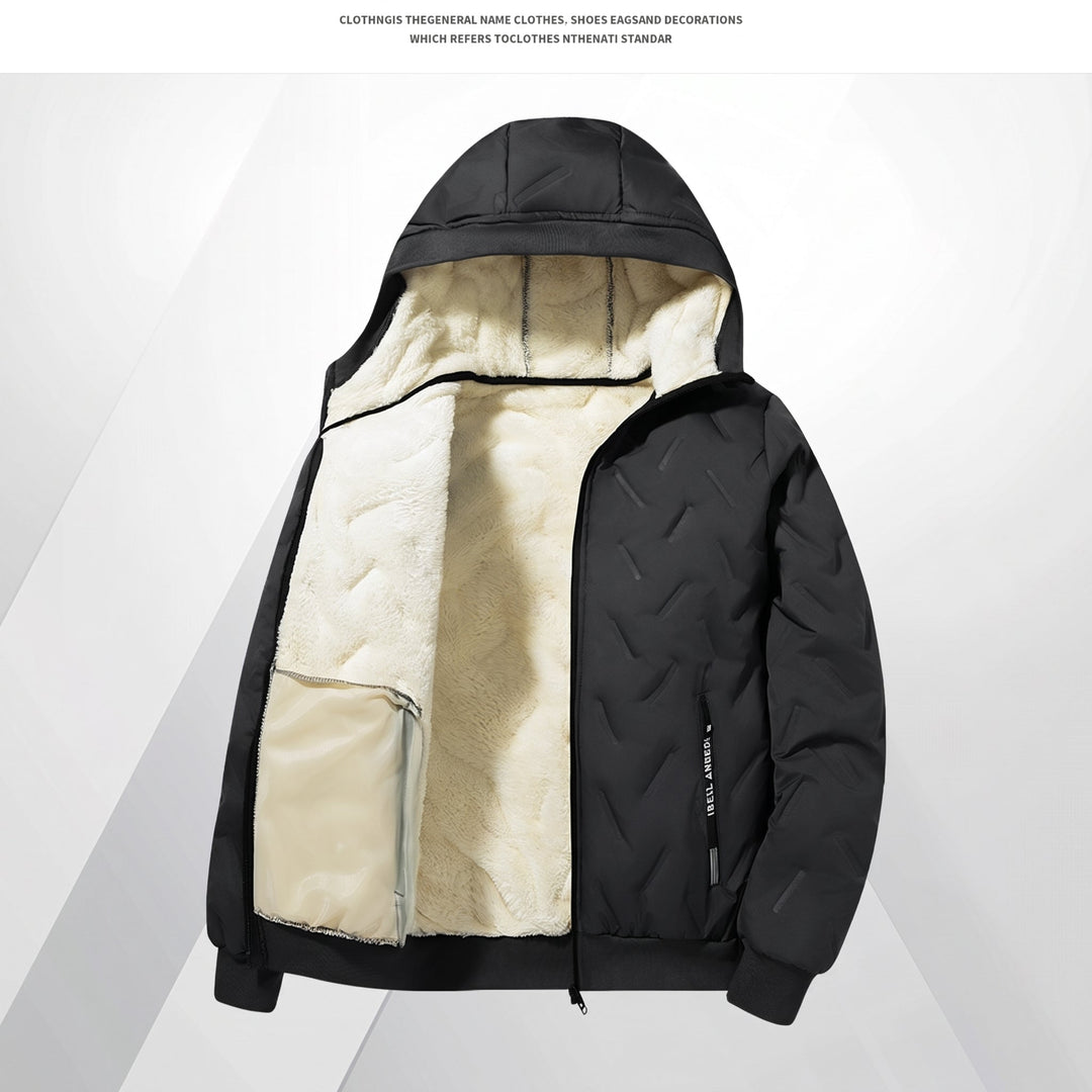 Men's Puffer Jacket, Quilted Hooded Padded Relaxed Fit
