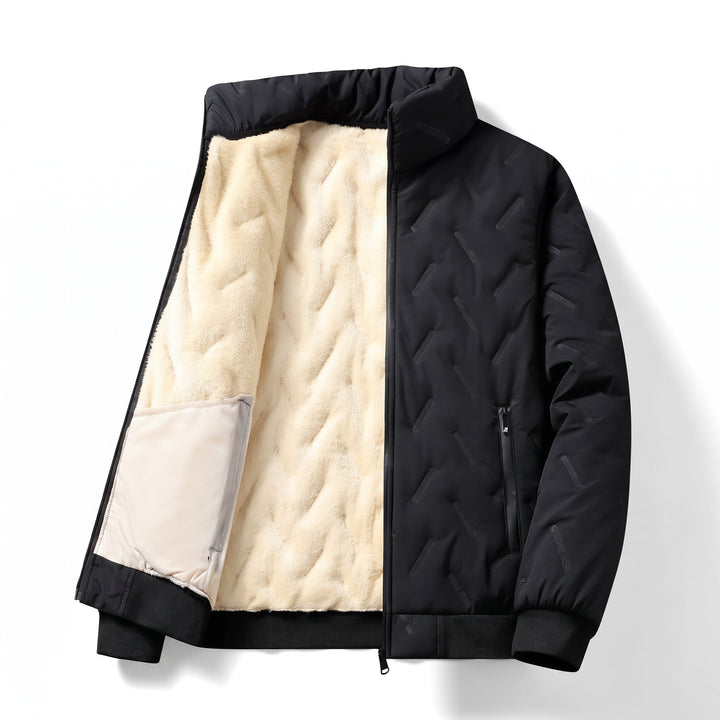 Men's Puffer Jacket, Long Quilted Hooded Relaxed Fit