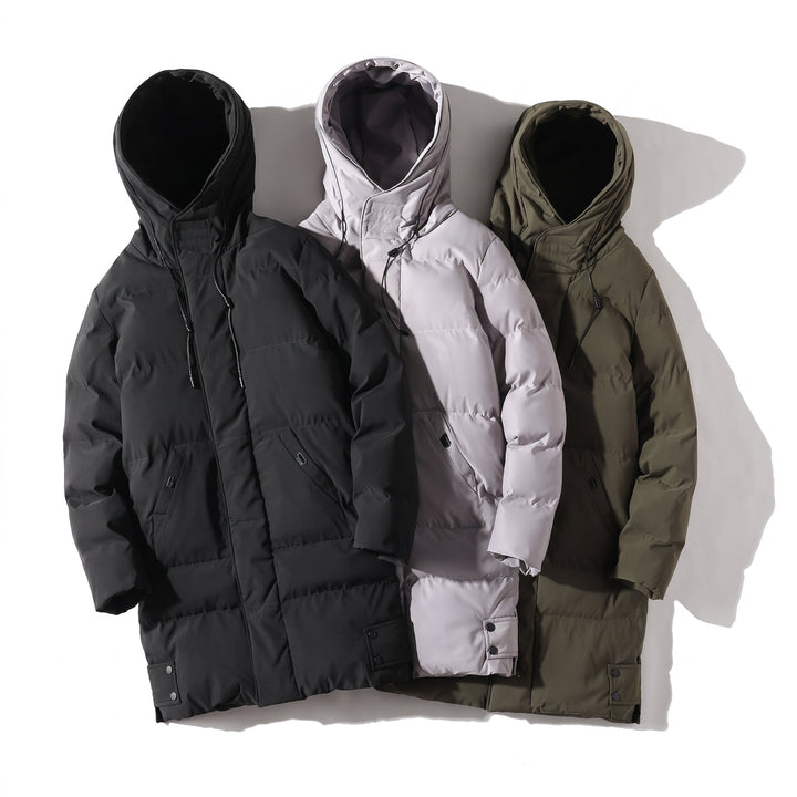 Men's Puffer Jacket, Long Hooded Padded Oversized Fit