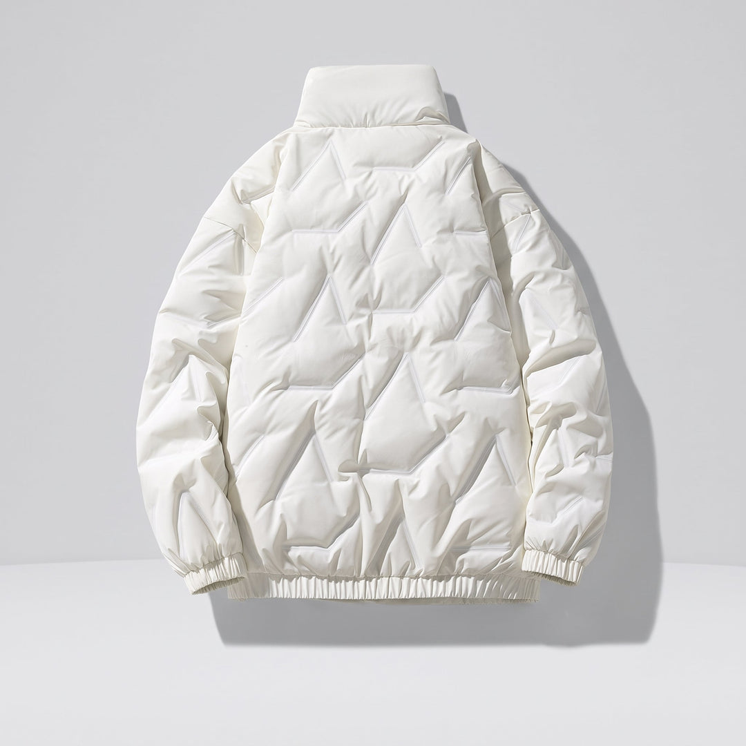 Men's Puffer Jacket, Long Winter Padded Stand Collar