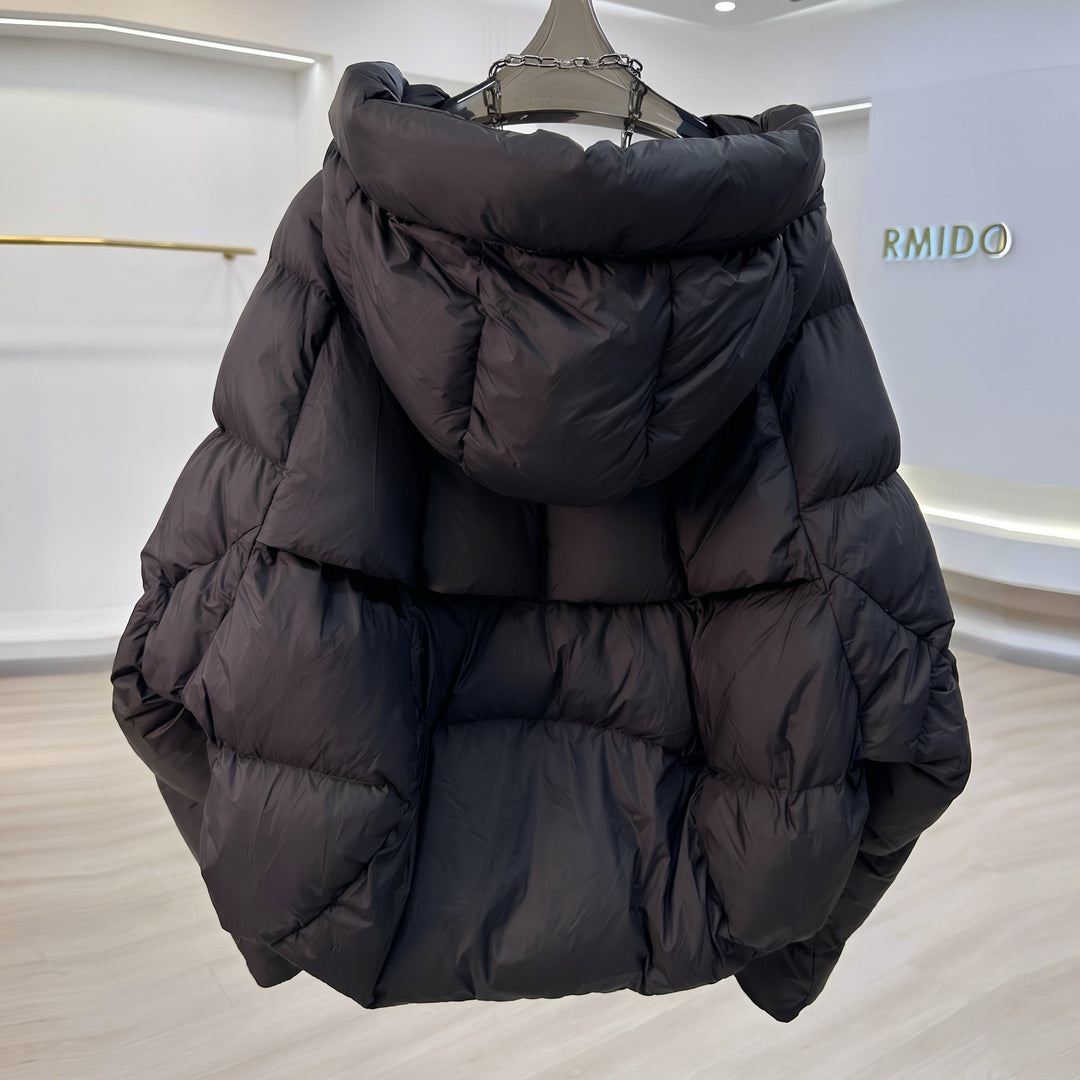 Women's Cropped Winter Puffer Jacket, Padded Quilted Bubble