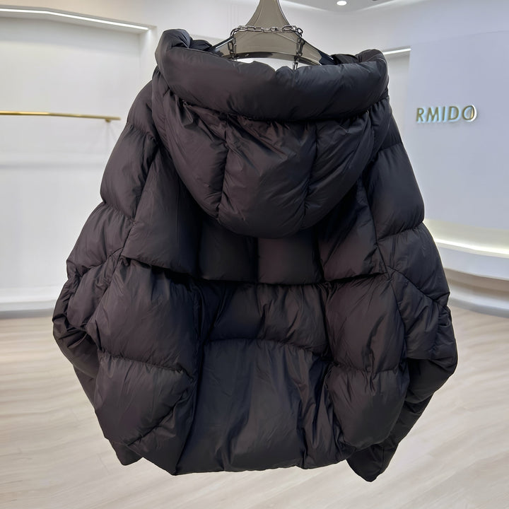 Women's Cropped Winter Puffer Jacket, Padded Quilted Bubble