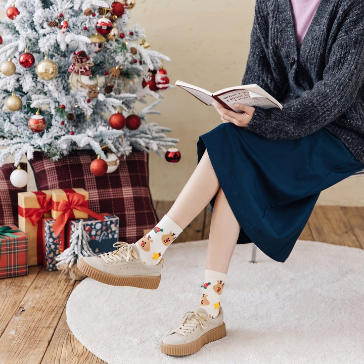 Holiday Fun Christmas Socks, Unisex Festive Themed Knit