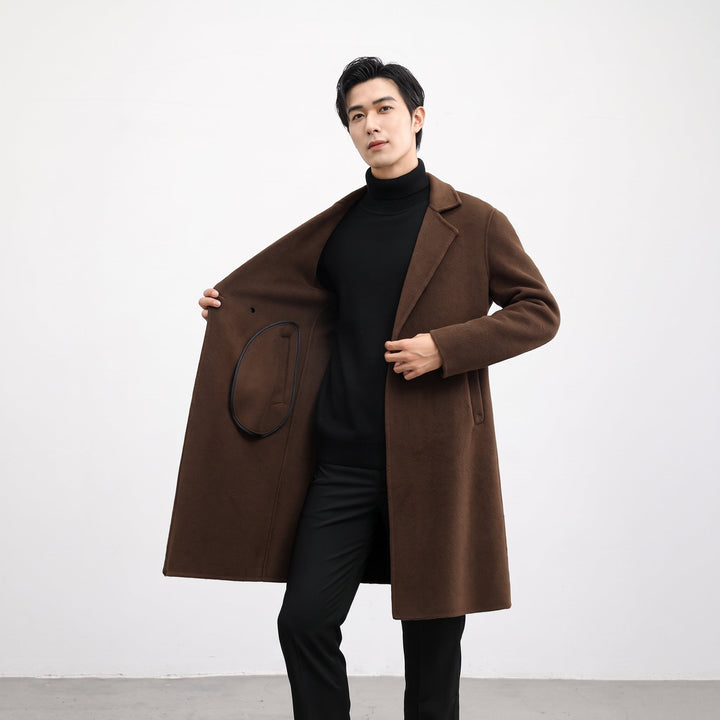 Men's Double Breasted Winter Peacoat, Notch Lapel Tailored