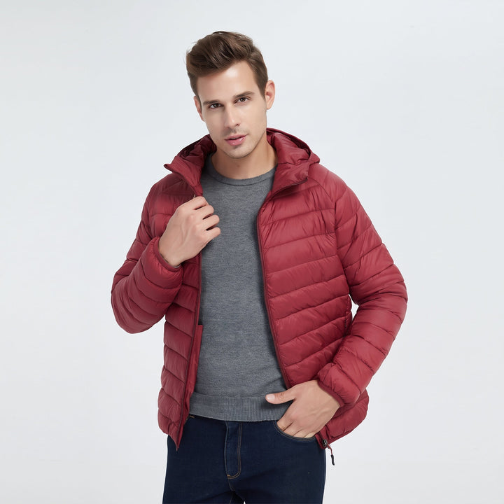 Men's Puffer Jacket, Lightweight Quilted Packable Hooded