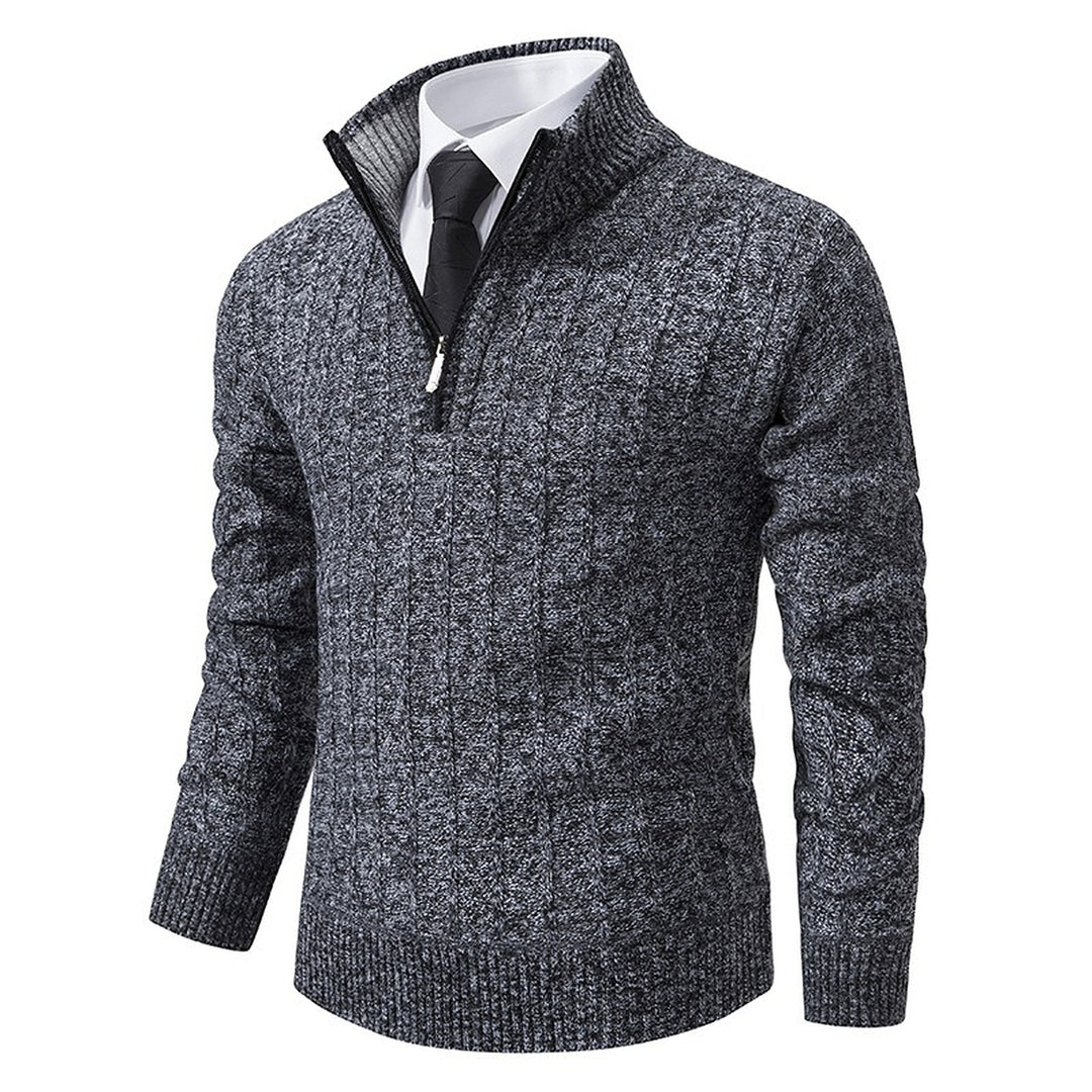 Men's Quarter Zip Sweater, Cable Knit Relaxed Fit Pullover