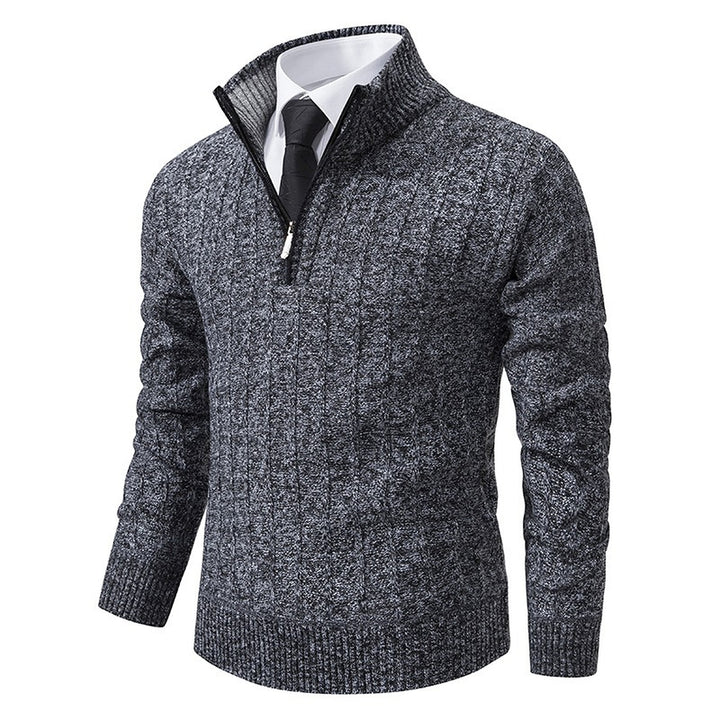 Men's Quarter Zip Sweater, Cable Knit Relaxed Fit Pullover
