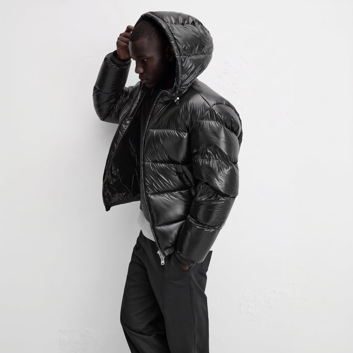 Men's Puffer Jacket, Winter Quilted Hooded Relaxed Fit